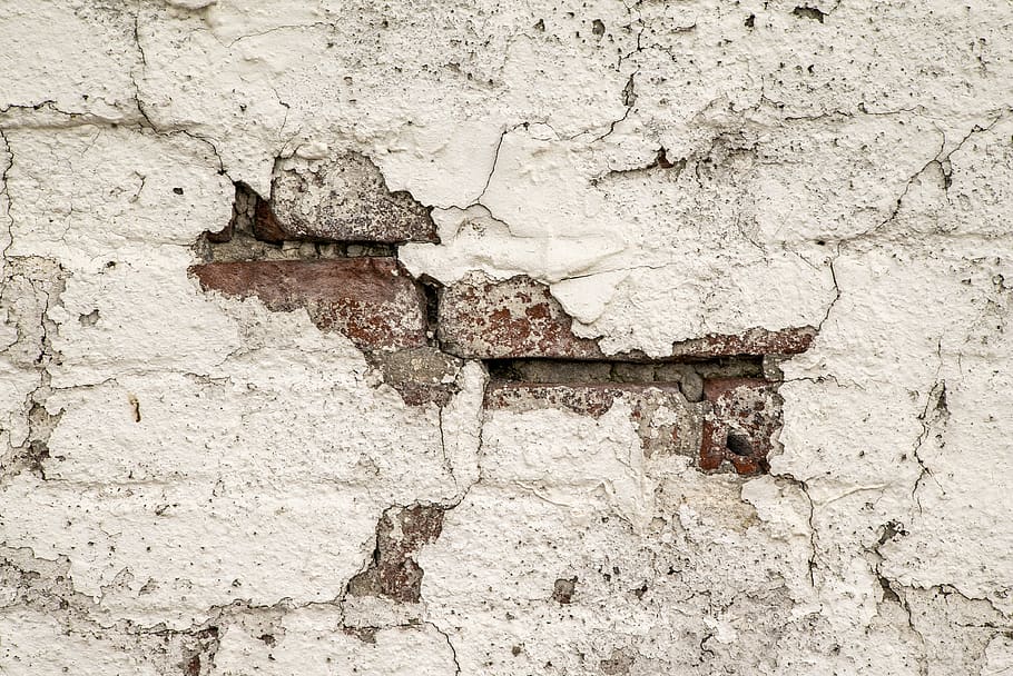 background, texture, structure, wall, white, rau, crack, brick, damaged, built structure