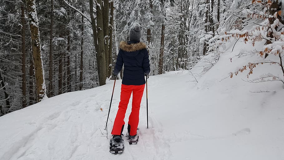 snow, winter, cold, snowshoeing, hiking, snow shoes, winter hike, winter trip, snow shoe trek, deep snow
