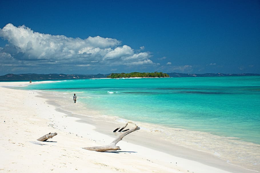 isla, playa, Madagascar, Nosy Iranja, naturaleza, la costa, paisaje, mar, océano, nubes