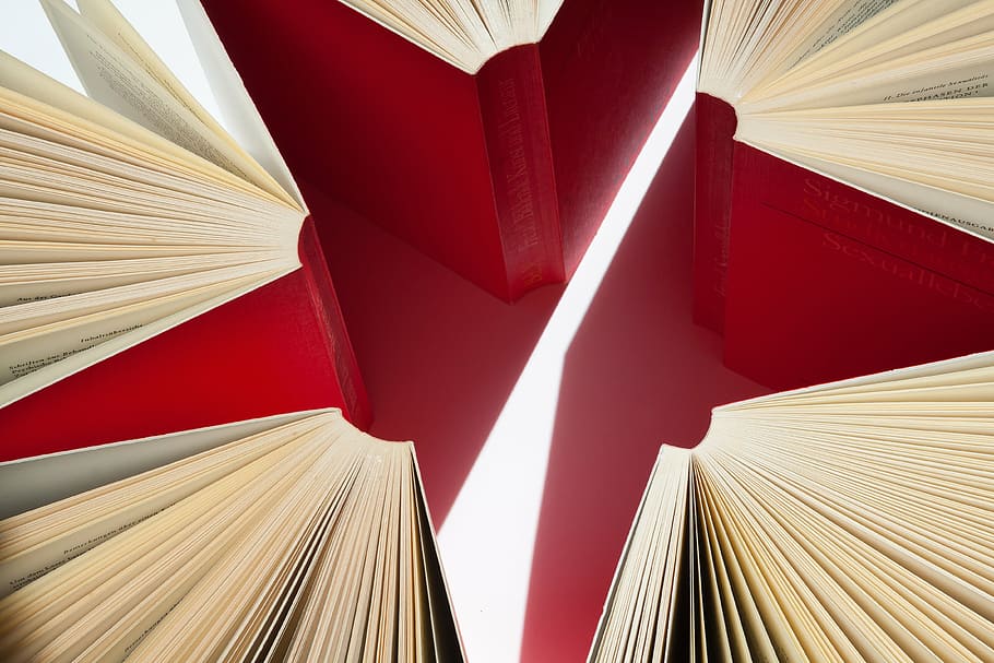 ilustrasi bintang merah, buku, halaman, diperluas, bintang, merah, sigmund freud, edisi siswa, halaman buku, baca
