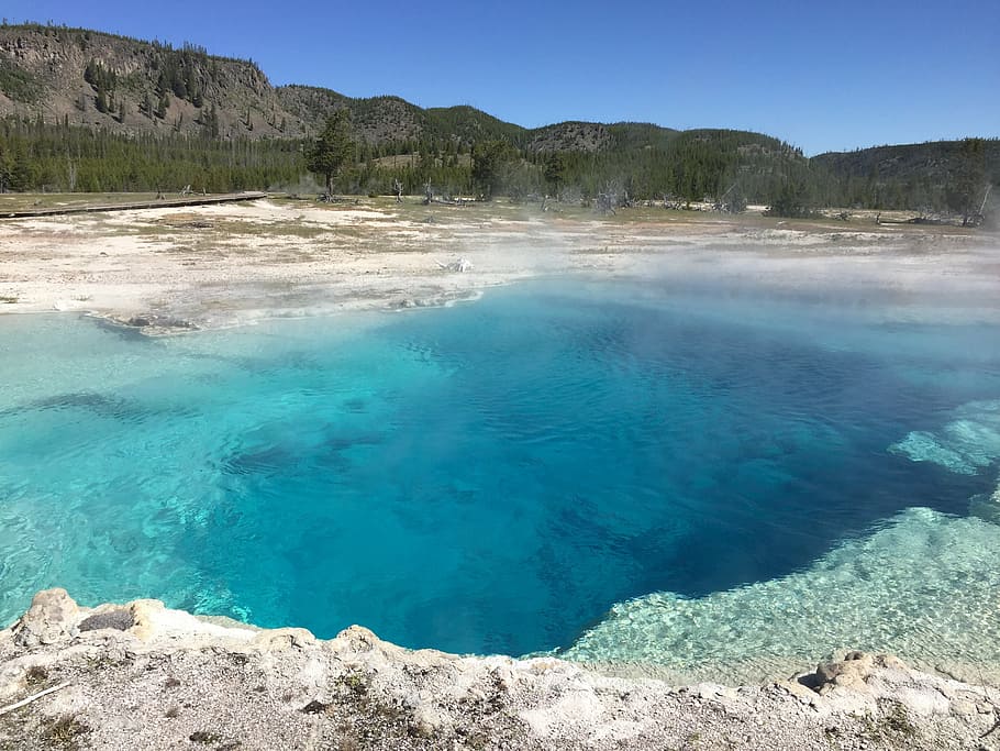 Yellowstone National Park, Sapphire Pool, Geothermal, Water, Beauty In 