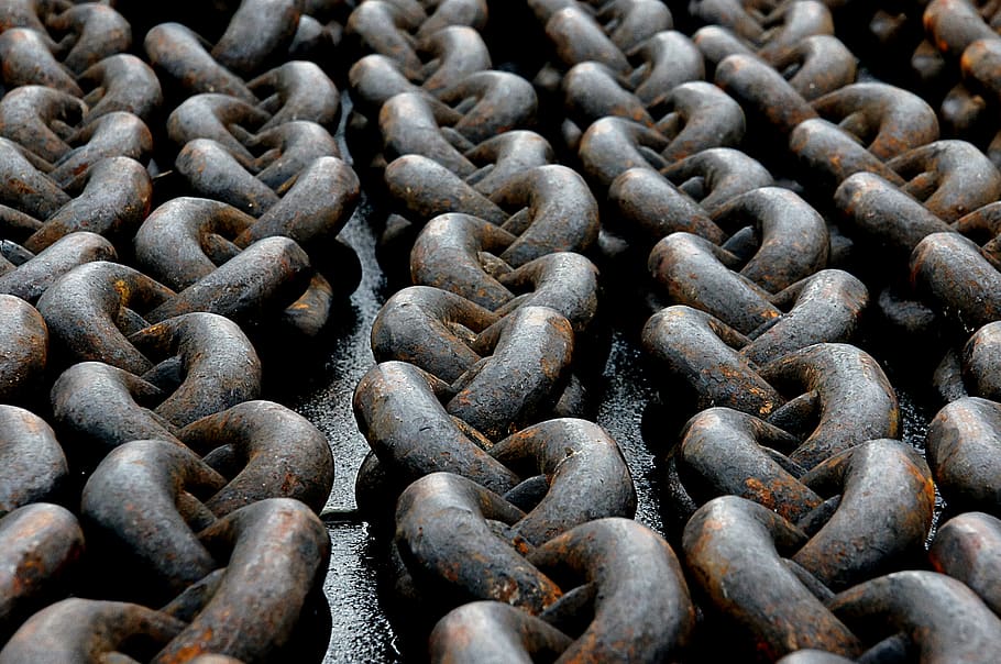 abstract, rusty, chain, links, metal, heavy, pattern, aged, closeup, iron