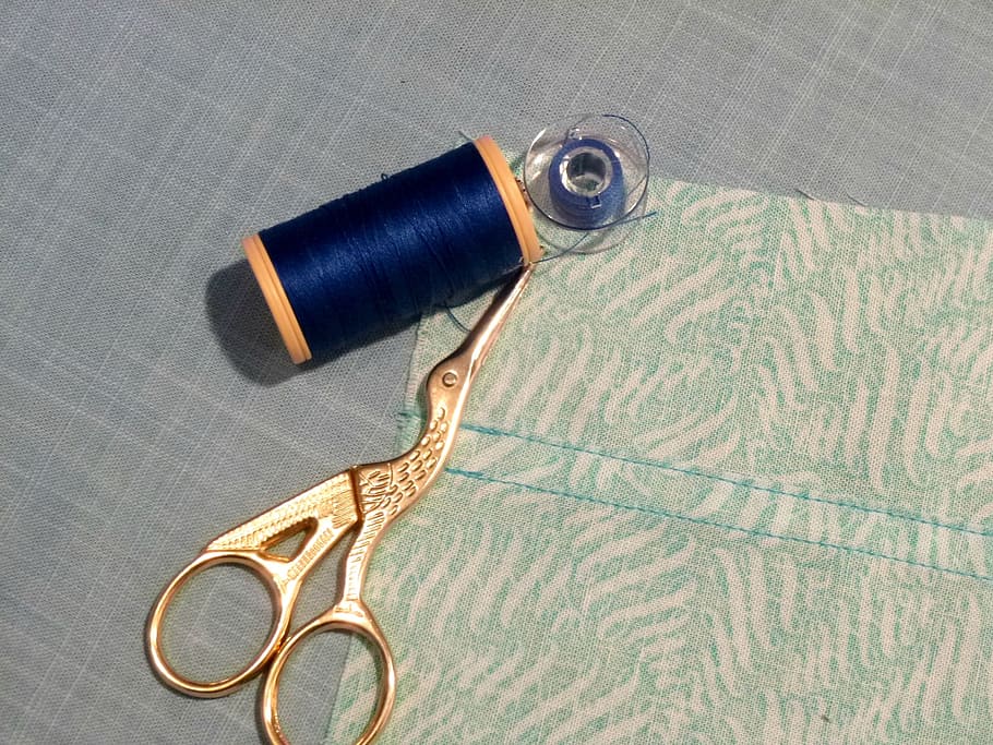 sew, sewing, thread, fabric, bobbin, scissors, embroidery, seams, textile, needle