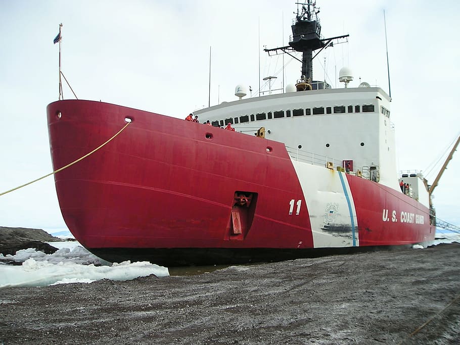 ice breaker, mcmurdo station, antarctica, nautical vessel, transportation, mode of transportation, water, ship, sea, nature