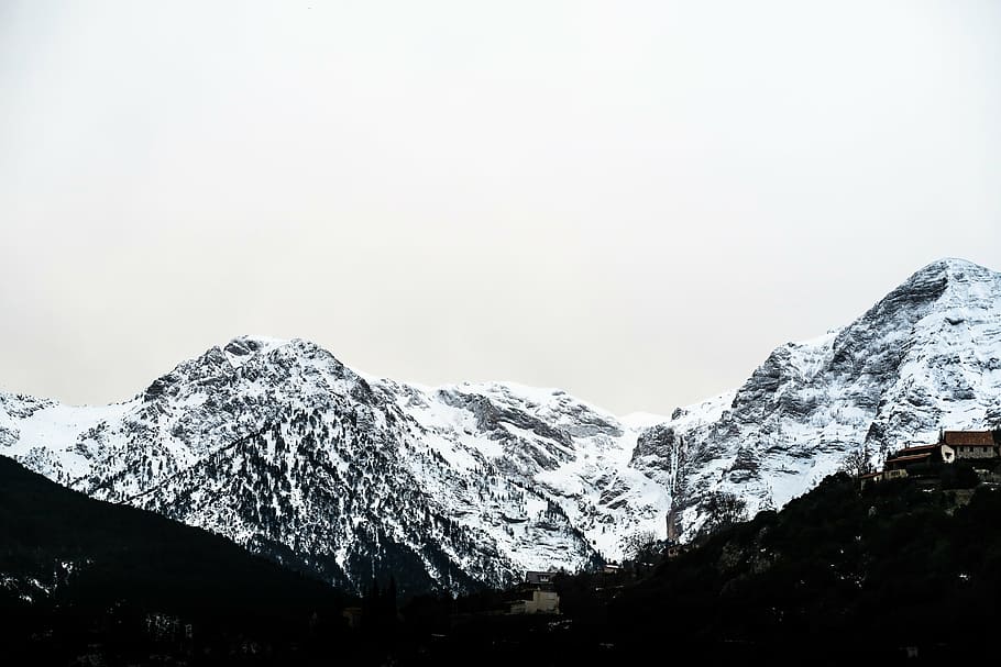 foto, nieve, cubierto, montaña, invierno, blanco, frío, clima, hielo, naturaleza