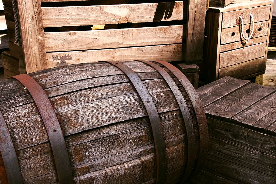 brown, wooden, barrel, board, cask, vintage, storage, winery, brewery, drink