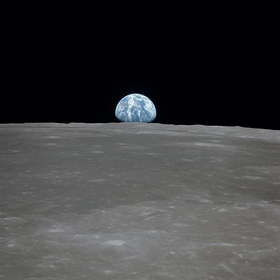 moon, earth photo, earth, rising, surface, rise, space, planet, cosmos, iss