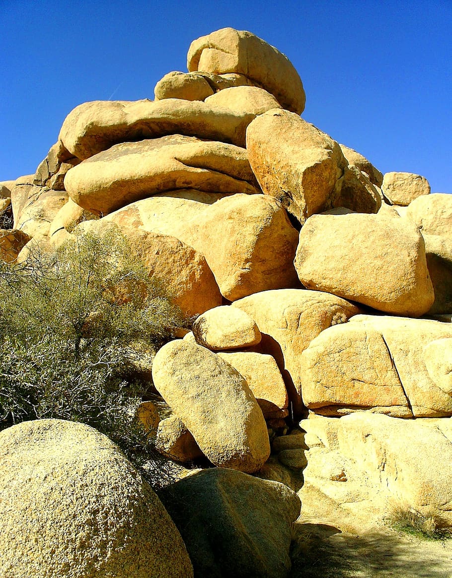 joshua tree national park, boulders, rocks, formation, nature, desert, landscape, california, dry, sunny