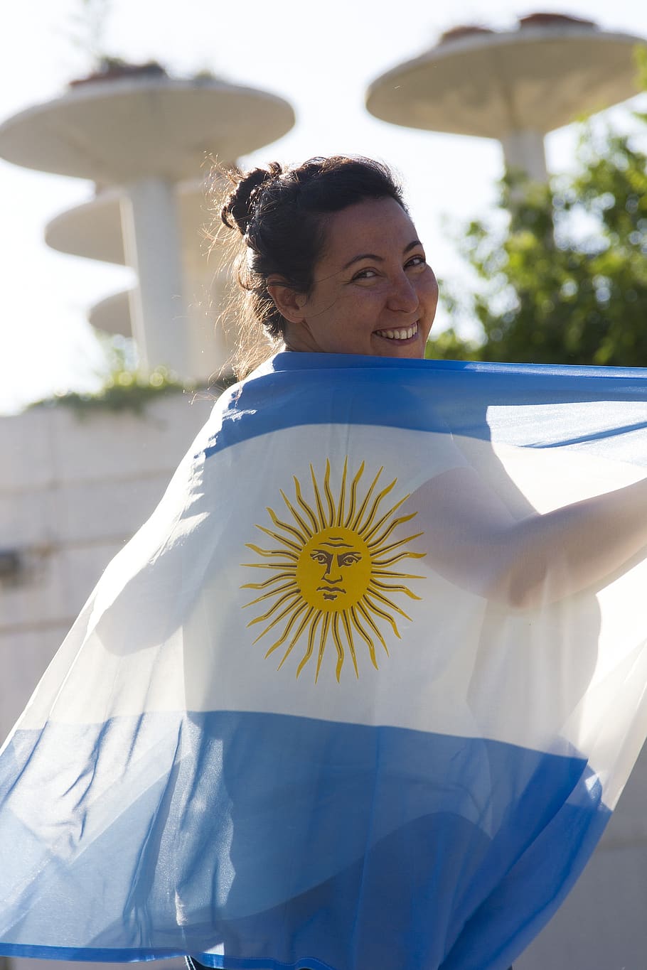 argentina flag, selection argentina, mundial2018, wave, argentina, nation, celeste, flaming, sun, white