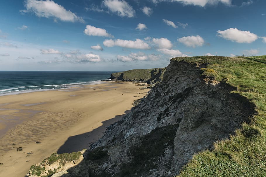 costa, acantilados, Cornwall, Inglaterra, naturaleza, playa, natural, océano, arena, mar
