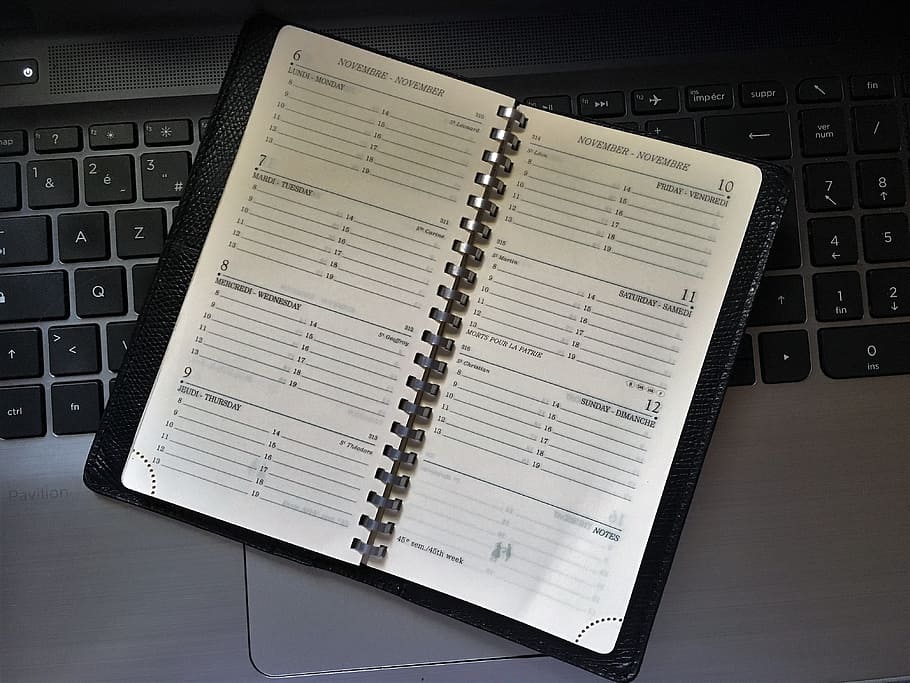Diary, Keyboard, Leather, Schedule, Week, organization, computer, business, laptop, computer Keyboard