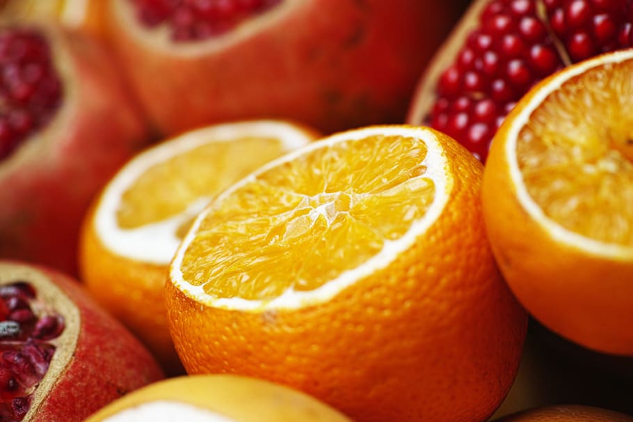orange, fruit, yellow, fresh, vitamin, diet, horizontal, winter, market, selective focus