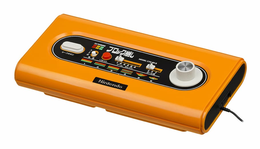 close-up photography, rectangular, orange, black, nintendo, electronic, device, video game console, video game, play