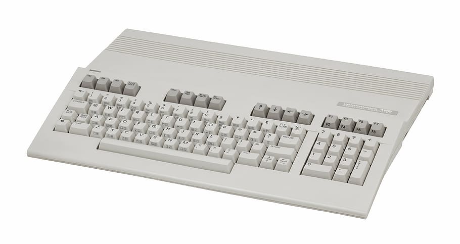 white computer keyboard, commodore, c128, c64, pc, computer, keyboard, old, technology, white background