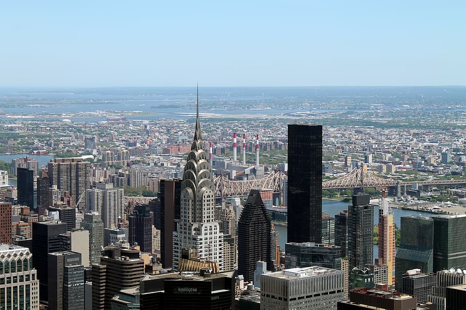 new york, skyline, cityscape, skyscrapers, usa, nyc, chrysler building, building exterior, built structure, city