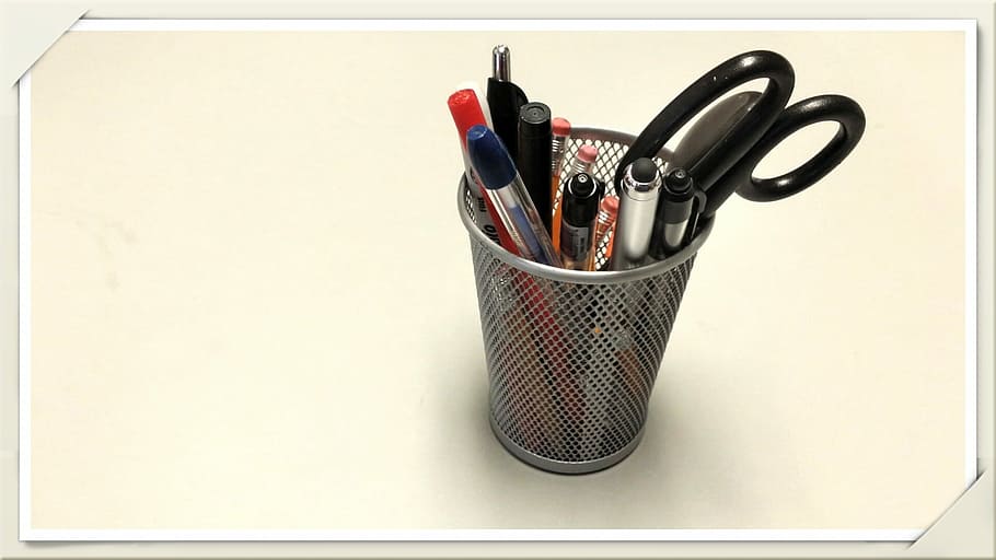 Pencil, Pen, Pen, Holder, Ballpoint, pen, pen holder, office supply, scissors, marker, desk organizer