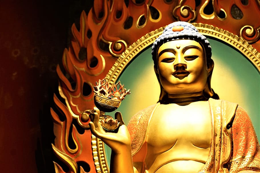 golden, art, sculpture, buddha, traditionally, culture, ornament, temple, religion, spirituality