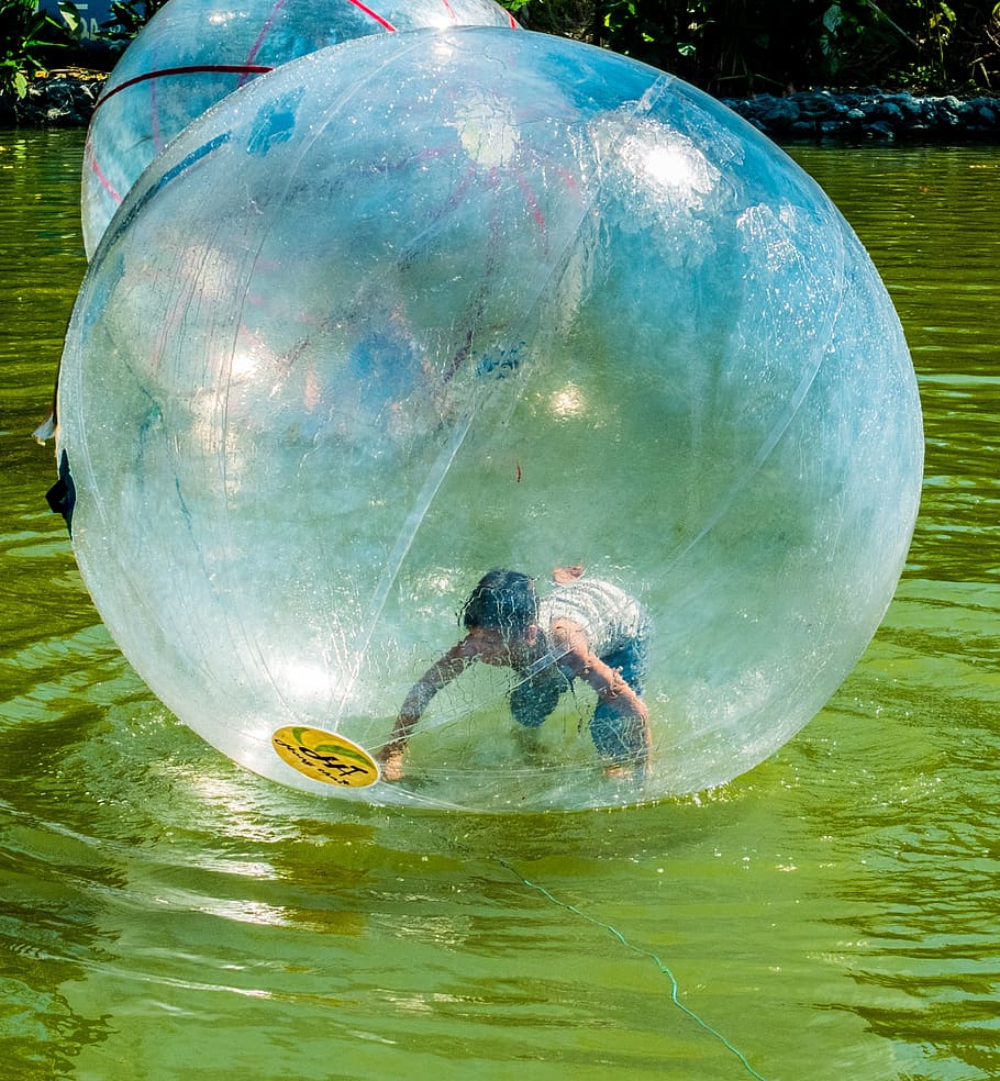 water polo, water, in the ball run, one person, adventure, men, nature, day, real people, leisure activity