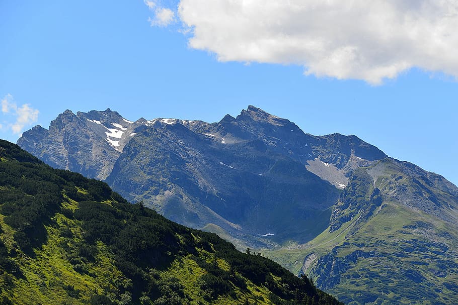Alpine, Mountains, Sky, broadband tip, alpine, mountains, panorama, mountain, blue, nature, landscape