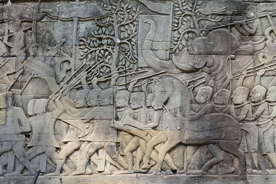 Cambodia, Angkor, Asia, Temple, Complex, temple complex, history, bayon, stone relief, architecture