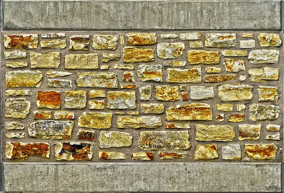 brown, brick walls close-up photo, facade, clinker, panel, concrete, precast concrete element, quarry stone, natural stone, joints