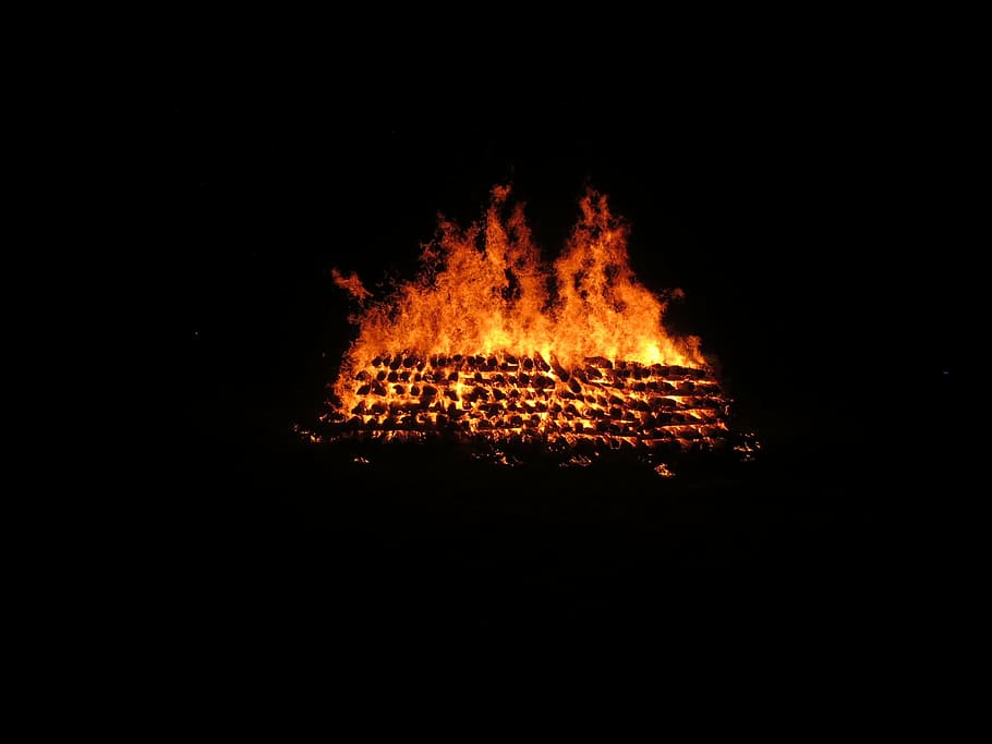 tahun baru 2017, api-berjalan, bara, membakar, penyembuhan, api, panas, gelombang panas, kayu, merek