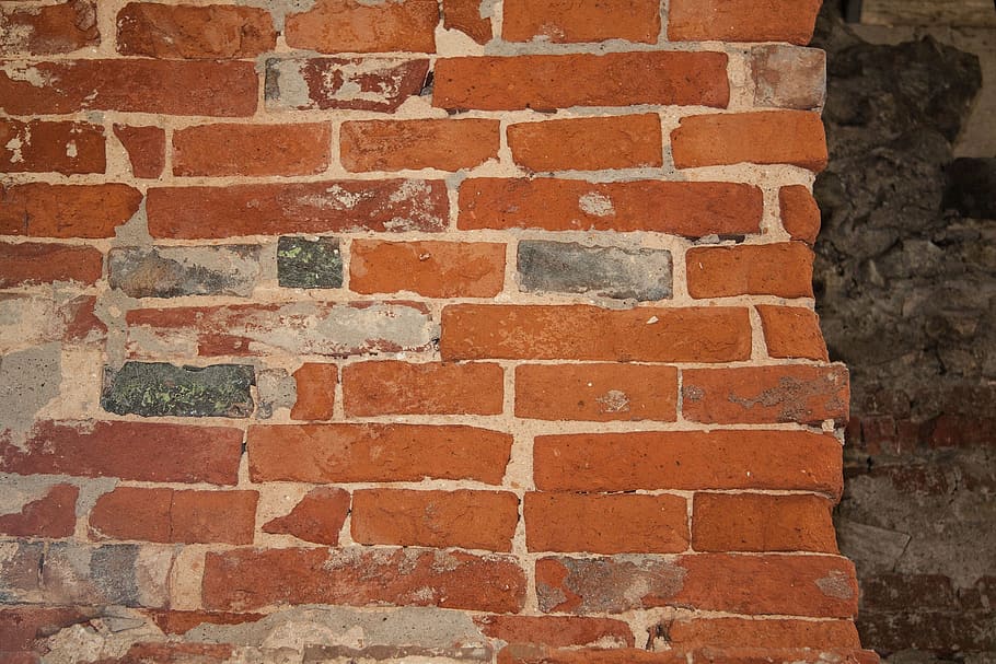 wall, brick, old, hard, whitish, red, bricked, fund, background, brick wall