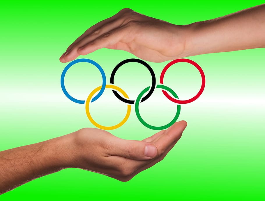 logotipo de los Juegos Olímpicos, manos, protección, anillos olímpicos, olimpiada, movimiento olímpico, deporte, juventud, mundo, fairnes