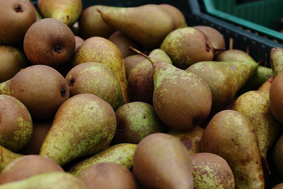 fruit, pear, pears, box, market, basket pear, bio, the market, purchase, healthy