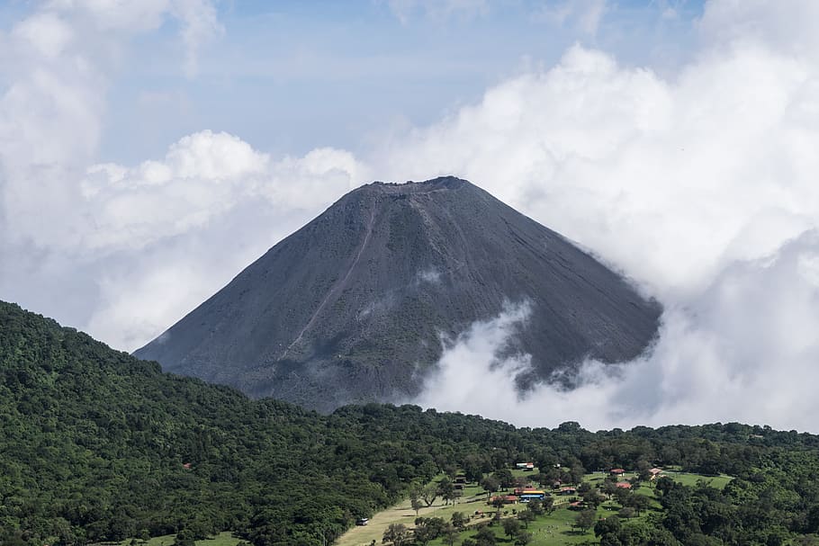 El Salvador, Volcano, Clouds, isalco, mountain, nature, scenics, japan, landscape, outdoors