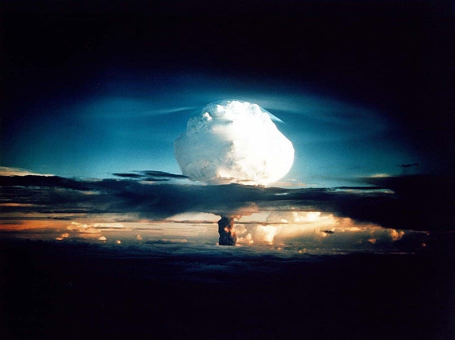 foto, awan, hari, waktu, bom hidrogen, atom, bom atom, ledakan nuklir, awan jamur, ivy mike