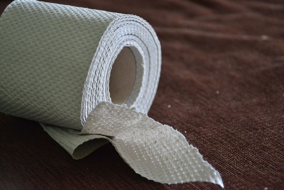 white toilet paper, toilet paper, paper, the tape, paper tape, grey paper, table, still life, indoors, close-up