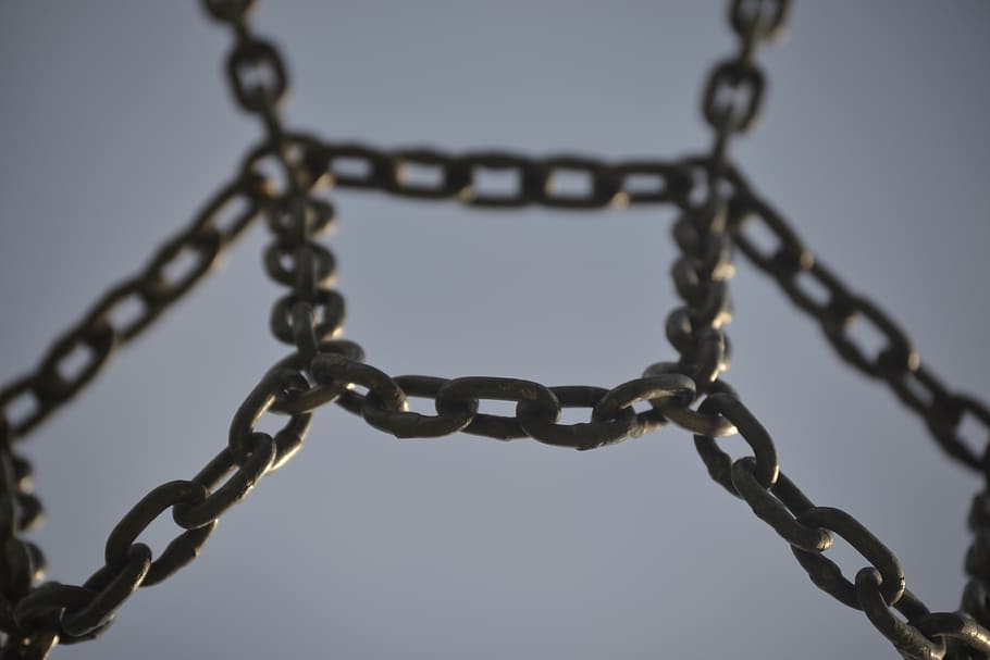 chain, metal, links of the chain, iron, connection, close-up, strength, security, safety, protection