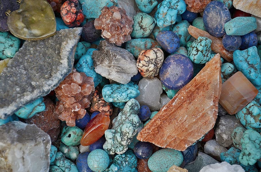 gris, marrón, azul, piedras, piedra, rocas, guijarros, amatista, mineral, violeta