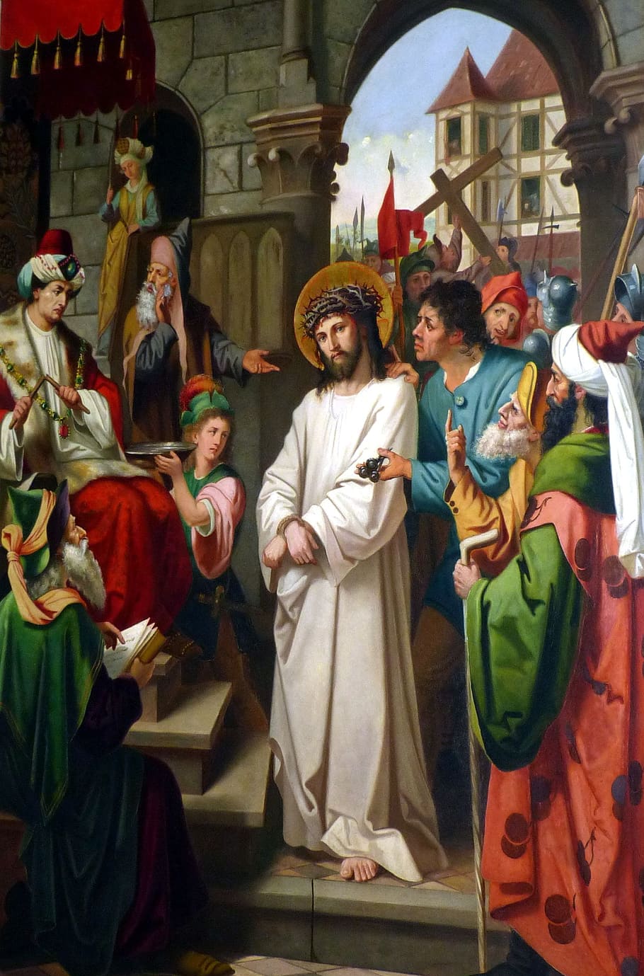 pintura de jesucristo, camino de la cruz, pasión, luto, cristo, jesús, arte, católica, cristianismo, viernes santo