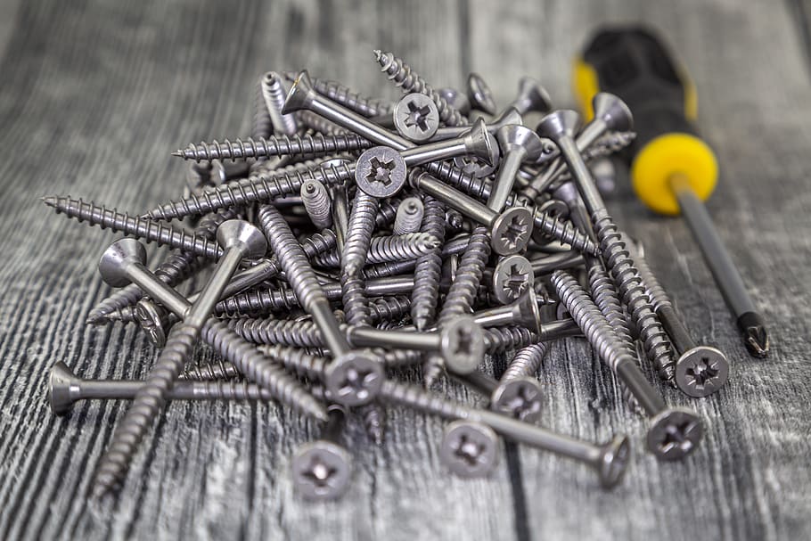 stainless steel screw, stainless steel, screw, steel, industry, metal, shiny, tool, hardware, iron