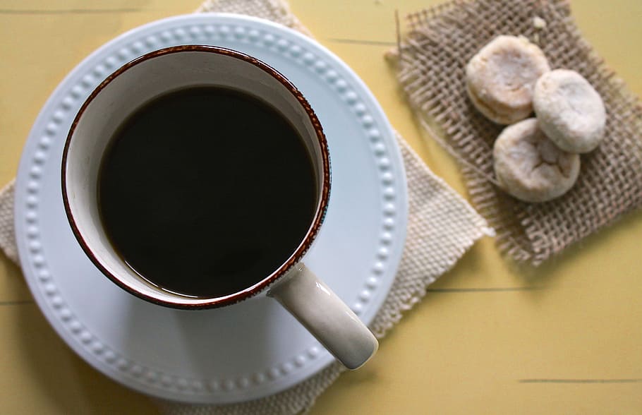white, brown, coffee mug, suacer, black, coffee, cup, mug, coffee cup, espresso