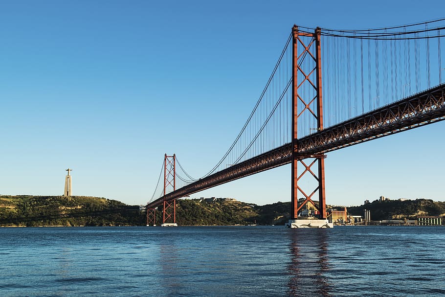 golden, gate bridge, san francisco, abril, lisbon, bridge, portugal, tejo, suspension bridge, port