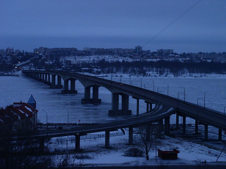 Kolomna, Bridge, City, Russia, Landscape, bridge, city, river, landmark, travel, tourism