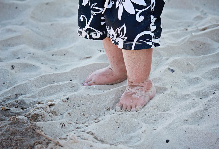 feet, toes, barefoot, sand, beach, people, skin, human, child, baby