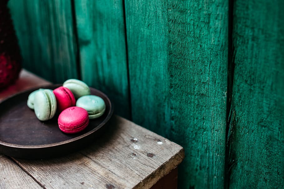 sweet, food, tasty, delicious, dessert, colorful, macaron, Pink, Green, Macaroons