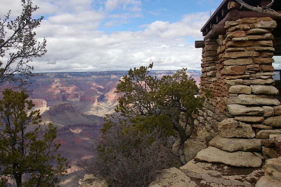 nature, grand canyon, beauty, arizona, scenic, travel, outdoors, rock, trees, rocks