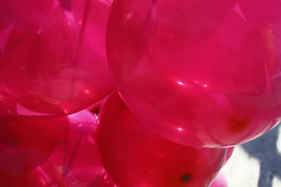 balões, cor, roxo, violeta, sol, cor rosa, balão, close-up, vermelho, ninguém
