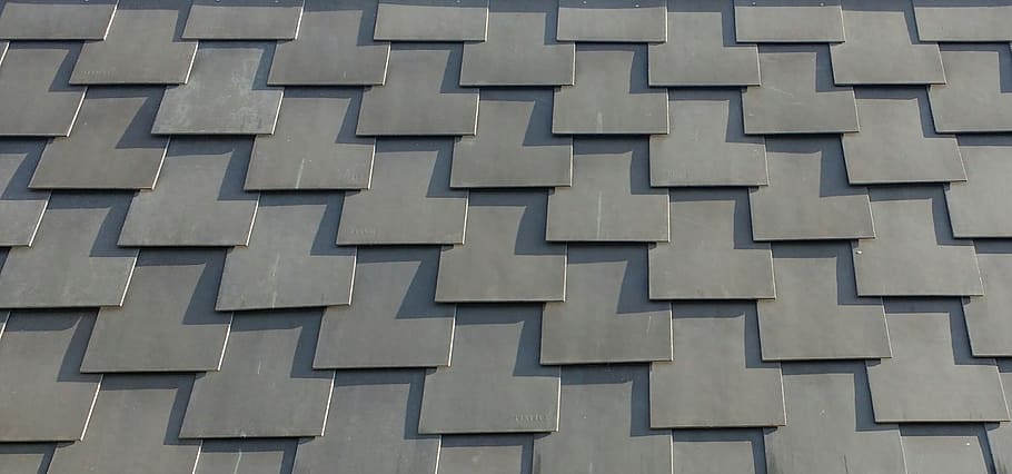 Shingle, Pattern, Geometry, regularly, four corner, many, full frame, repetition, backgrounds, architecture