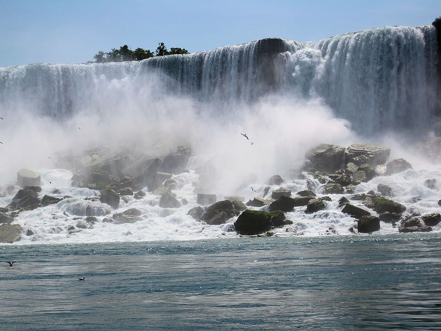 niagara falls, american falls, usa, waterfall, water, scenics - nature, beauty in nature, motion, sea, power