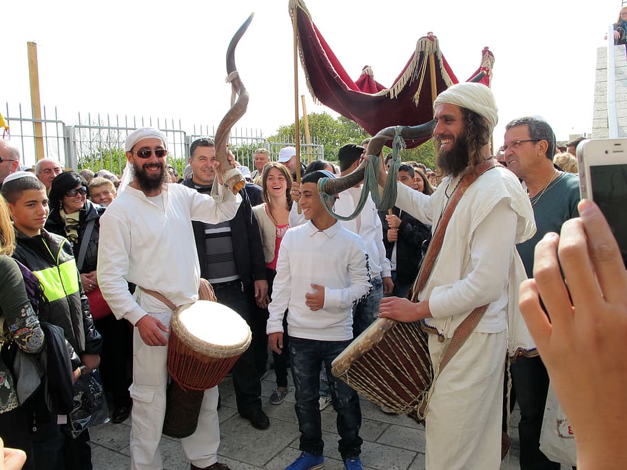 pria, bermain, musik, drum, siang hari, jerusalem, israel, festival, yahudi, menari