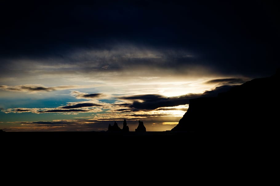 silhouette of mountain, silhouette, sky, sunset, clouds, dawn, cloud - sky, scenics, nature, beauty in nature