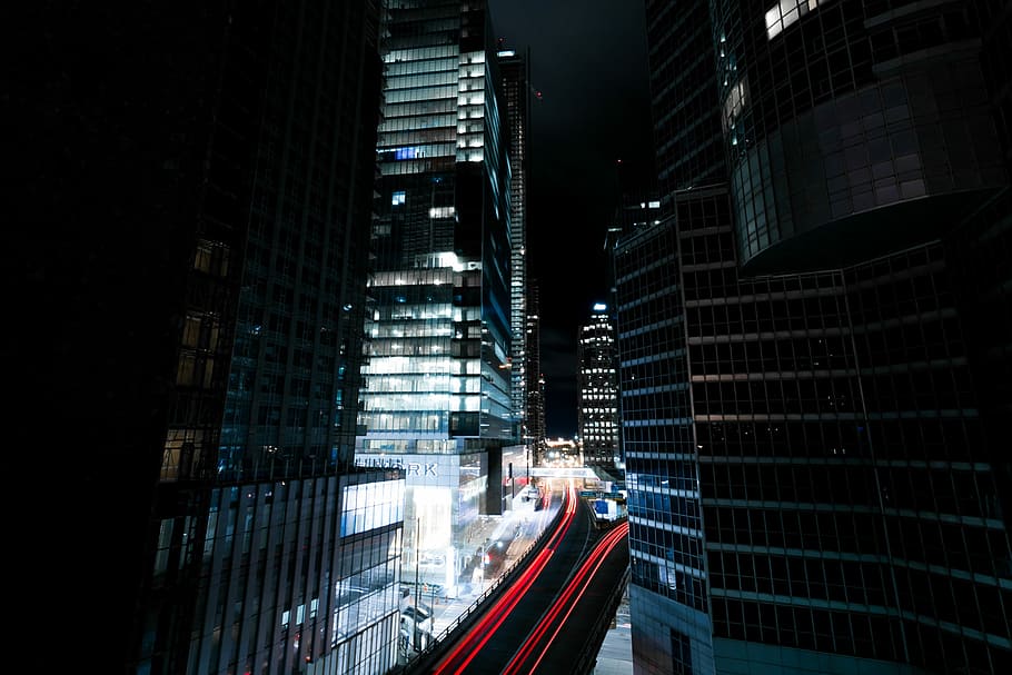nightime, 写真, 都市, 夜, 都市のシーン, 建築, 超高層ビル, 都市の景観, 交通, 通り