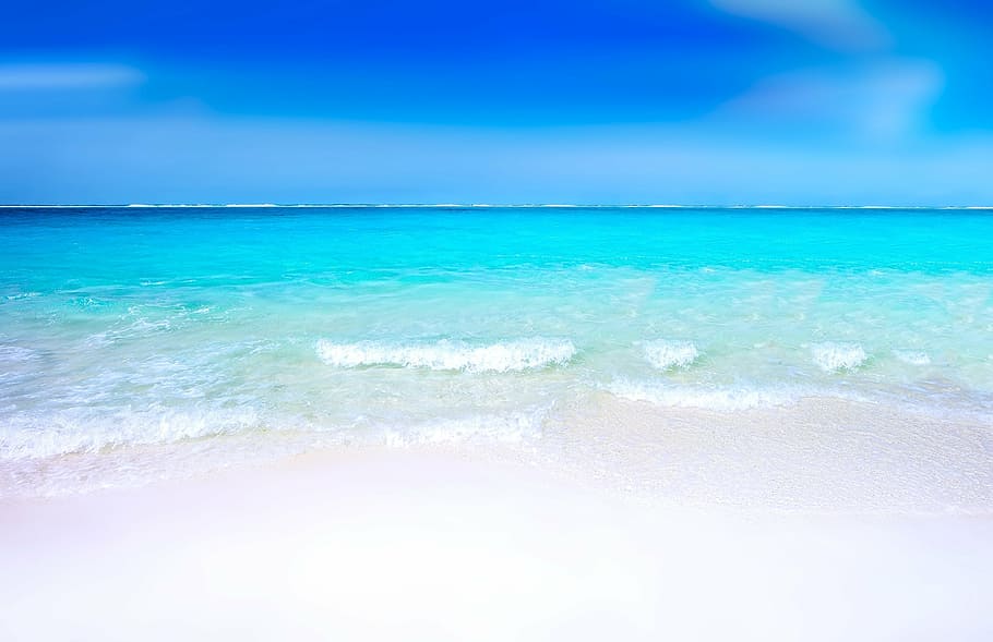 branco, praia de areia, dia, praia, paraíso, praia paradisíaca, férias, banho, mar, sol