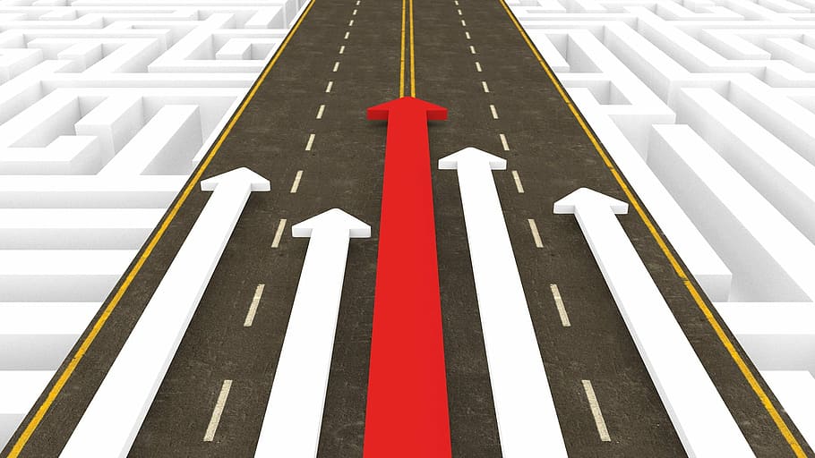 black, road, white, red, straight, arrows illustration, growth, success, arrow, graphic
